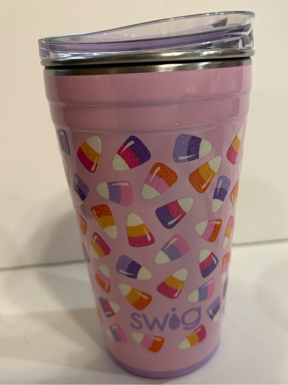 Swig Life 24 oz Party Cup Candy Corn Halloween Glow in the Dark Collection